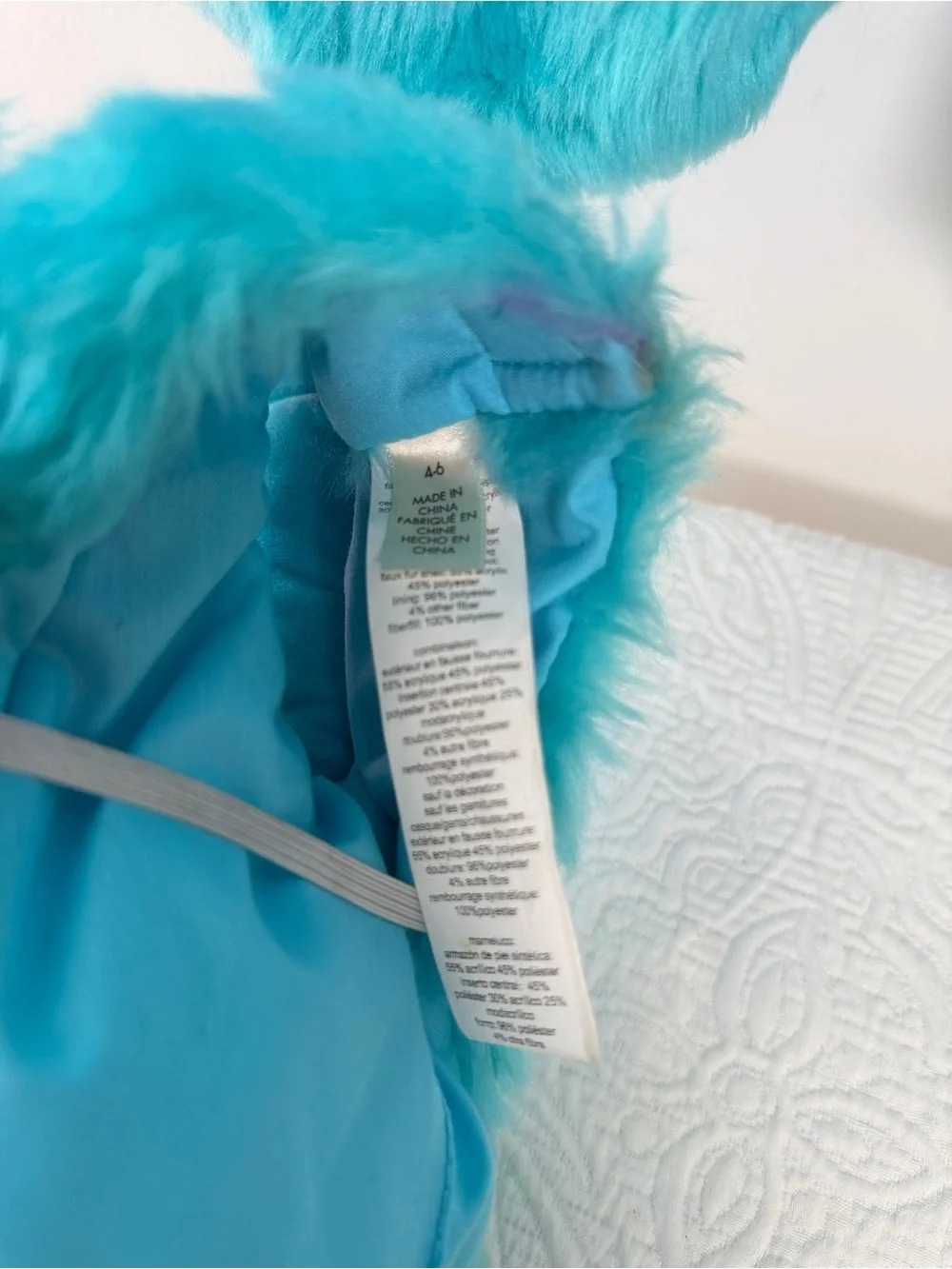 Pottery Barn Kids Sulley Costume 4-6 Monsters Inc Disney Pixar No Head - Picture 8 of 10